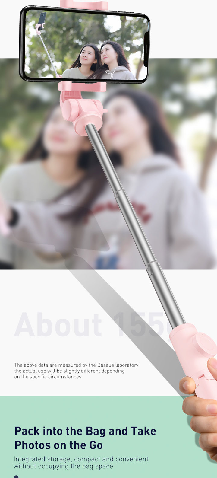 Baseus Lovely bluetooth kijek do selfie z trójnogiem do iPhone - czarna