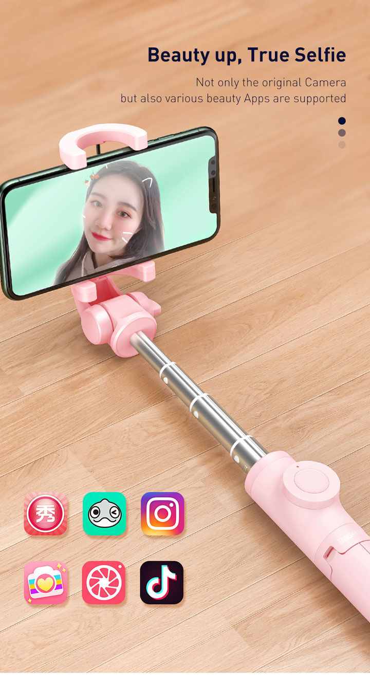 Baseus Lovely bluetooth kijek do selfie z trójnogiem do iPhone - czarna