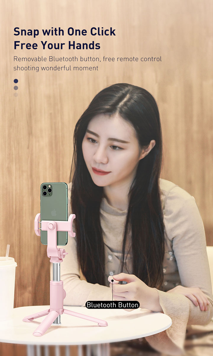 Baseus Lovely bluetooth kijek do selfie z trójnogiem do iPhone - czarna