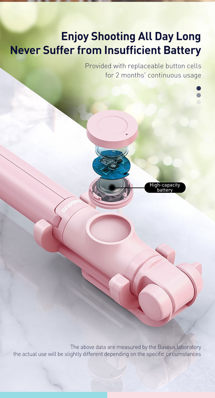 Baseus Lovely bluetooth kijek do selfie z trójnogiem do iPhone - czarna