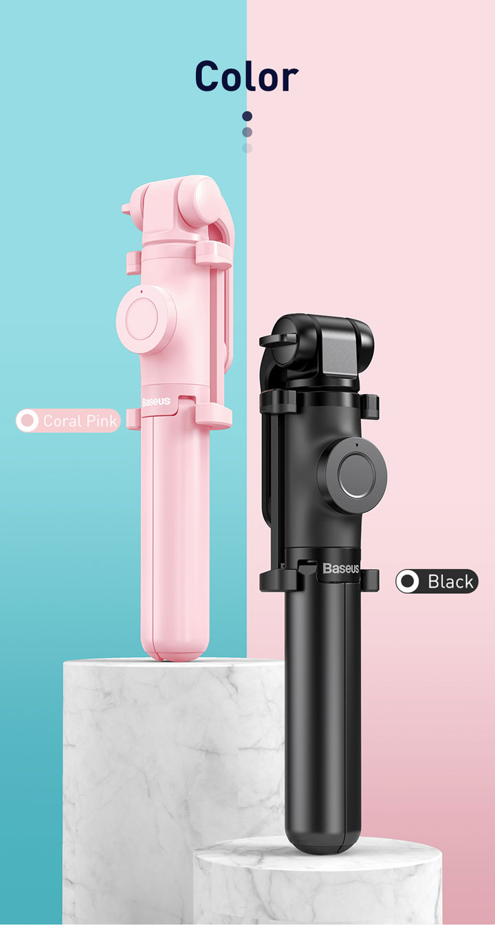 Baseus Lovely bluetooth kijek do selfie z trójnogiem do iPhone - czarna