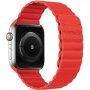 Skórzany pasek magnetyczny do Apple Watch 42mm / 41mm / 40mm / 38mm - czerwony