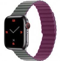 Silikonowy pasek magnetyczny do Apple Watch 42mm / 41mm / 40mm / 38mm - szaro-winny