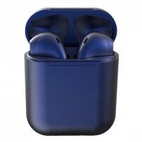 InPods 12 słuchawki bezprzewodowe bluetooth z pokrowcem ładującym dla urządzeń Apple - szafirowe niebieskie