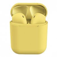 InPods 12 słuchawki bezprzewodowe bluetooth z pokrowcem ładującym dla urządzeń Apple - żółte