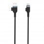 Wiwu 4w1 kabel pleciony do transmisji danych i ładowania USB-A / USB-C / Lightning dla iPhone / iPad / iPod / AirPods - 1,2 m - czarny