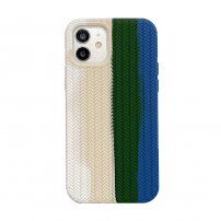 Silikonowe etui z plecionym wzorem do iPhone 11 Pro Max - zielono-niebieski
