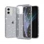 Etui przezroczyste z cekinami do iPhone 12 / 12 Pro - szary