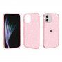 Etui przezroczyste z cekinami do iPhone 12 / 12 Pro - różowy