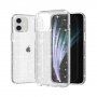 Etui przezroczyste z cekinami do iPhone 12 / 12 Pro - srebrny