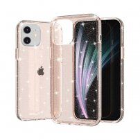 Etui przezroczyste z cekinami do iPhone 12 / 12 Pro - złote