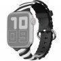 Przeplatany silikonowy pasek do Apple Watch 42mm / 41mm / 40mm / 38mm - czarno-biały