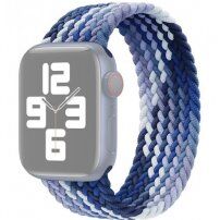 Nylonowy pasek z kolorowym wzorem warkocza do Apple Watch Ultra 49mm / 46mm / 45mm / 44mm / 42mm - L - niebieskie