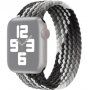 Nylonowy pasek z kolorowym wzorem warkocza do Apple Watch Ultra 49mm / 46mm / 45mm / 44mm / 42mm - XS - czarny