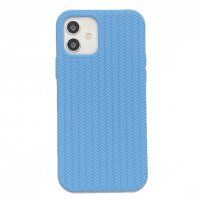 Silikonowe etui z plecionym wzorem do iPhone 12 Pro Max - niebieskie