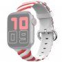 Przeplatany silikonowy pasek do Apple Watch Ultra 49mm / 46mm / 45mm / 44mm / 42mm - biało-czerwony