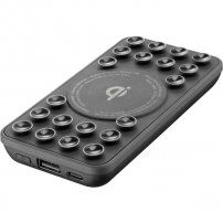 Cellularline Octopus 5000 mAh bezprzewodowy power bank z przyssawkami - czarna