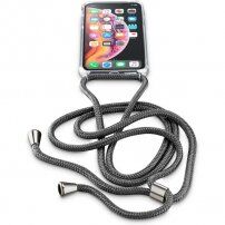 Cellularline Neck-Case etui ze sznurkiem na szyję do iPhone X / XS - czarny