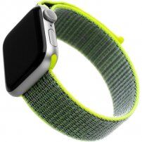 FIXED Nylon Strap pasek nylonowy do Apple Watch 42mm / 41mm / 40mm / 38mm - ciemna limonka