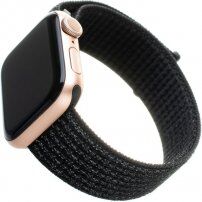 FIXED Nylon Strap pasek nylonowy do Apple Watch 42mm / 41mm / 40mm / 38mm - odblaskowo czarny