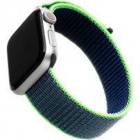 FIXED Nylon Strap pasek nylonowy do Apple Watch 42mm / 41mm / 40mm / 38mm - neonowo-niebieski