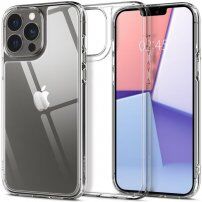 Spigen Quartz Hybrid błyszczące etui ze szklaną częścią tylną do iPhone 13 Pro Max - przezroczyste
