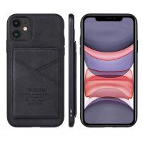 Taokkim etui ochronne ze skóry PU z kieszenią w stylu retro do iPhone 11 Pro Max - czarny