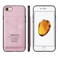 Taokkim etui ochronne ze skóry PU z kieszenią w stylu retro do iPhone 6 Plus / 6S Plus - różowy