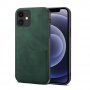 Etui ochronne z kieszenią i skórą PU do iPhone 12 / 12 Pro - zielone