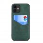 Etui ochronne z kieszenią i skórą PU do iPhone 12 / 12 Pro - zielone