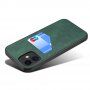 Etui ochronne z kieszenią i skórą PU do iPhone 12 / 12 Pro - zielone