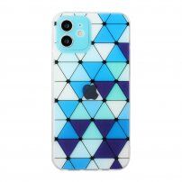 Miękkie etui ze wzorem witrażowym do iPhone 12 mini - niebieskie