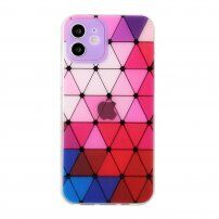 Miękkie etui ze wzorem witrażowym do iPhone 12 mini - fioletowy