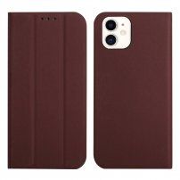 Magnetyczny pokrowiec flip do iPhone 12 mini - brązowy