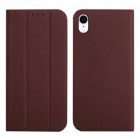 Magnetyczny pokrowiec flip do iPhone XR - brązowy