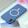 Etui silikonowe ze wsparciem Magsafe ładowania do iPhone XR - niebieskie