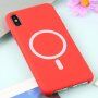 Etui silikonowe ze wsparciem Magsafe ładowania do iPhone XS Max - czerwony