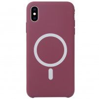 Etui silikonowe ze wsparciem Magsafe ładowania do iPhone XS Max - bordowe