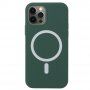 Etui silikonowe ze wsparciem Magsafe ładowania do iPhone 13 Pro Max - ciemnozielony
