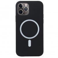 Etui silikonowe ze wsparciem Magsafe ładowania do iPhone 11 Pro Max - czarny