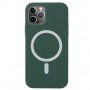 Etui silikonowe ze wsparciem Magsafe ładowania do iPhone 11 Pro Max - ciemnozielony
