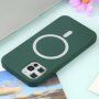 Etui silikonowe ze wsparciem Magsafe ładowania do iPhone 11 Pro Max - ciemnozielony