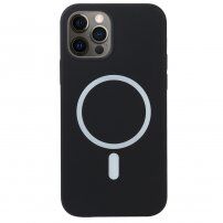 Etui silikonowe ze wsparciem Magsafe ładowania do iPhone 12 Pro Max - czarny