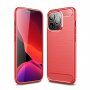 Trwałe etui z teksturą szlifowaną do iPhone 13 Pro Max - czerwony