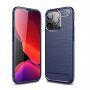 Trwałe etui z teksturą szlifowaną do iPhone 13 Pro Max - niebieskie