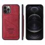 Taokkim etui ochronne ze skóry PU z kieszenią w stylu retro do iPhone 13 Pro - czerwony