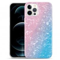 Etui odporne na uderzenia z teksturą skorupy do iPhone 11 Pro - różowo-niebieski