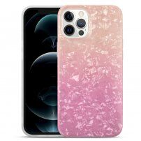 Etui odporne na uderzenia z teksturą skorupy do iPhone 11 Pro Max - pomarańczowo-różowy