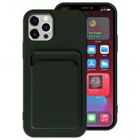 Etui z kieszenią na karty do iPhone 12 / 12 Pro - ciemnozielony