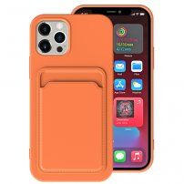 Etui z kieszenią na karty do iPhone 13 Pro Max - pomarańczowe
